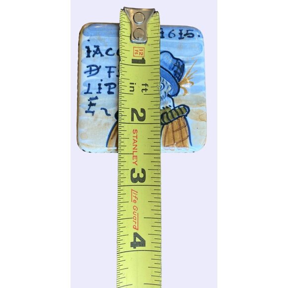 Square lidded trinket box Made in Italy for Vietri with a hand painted image an - Picture 9 of 9